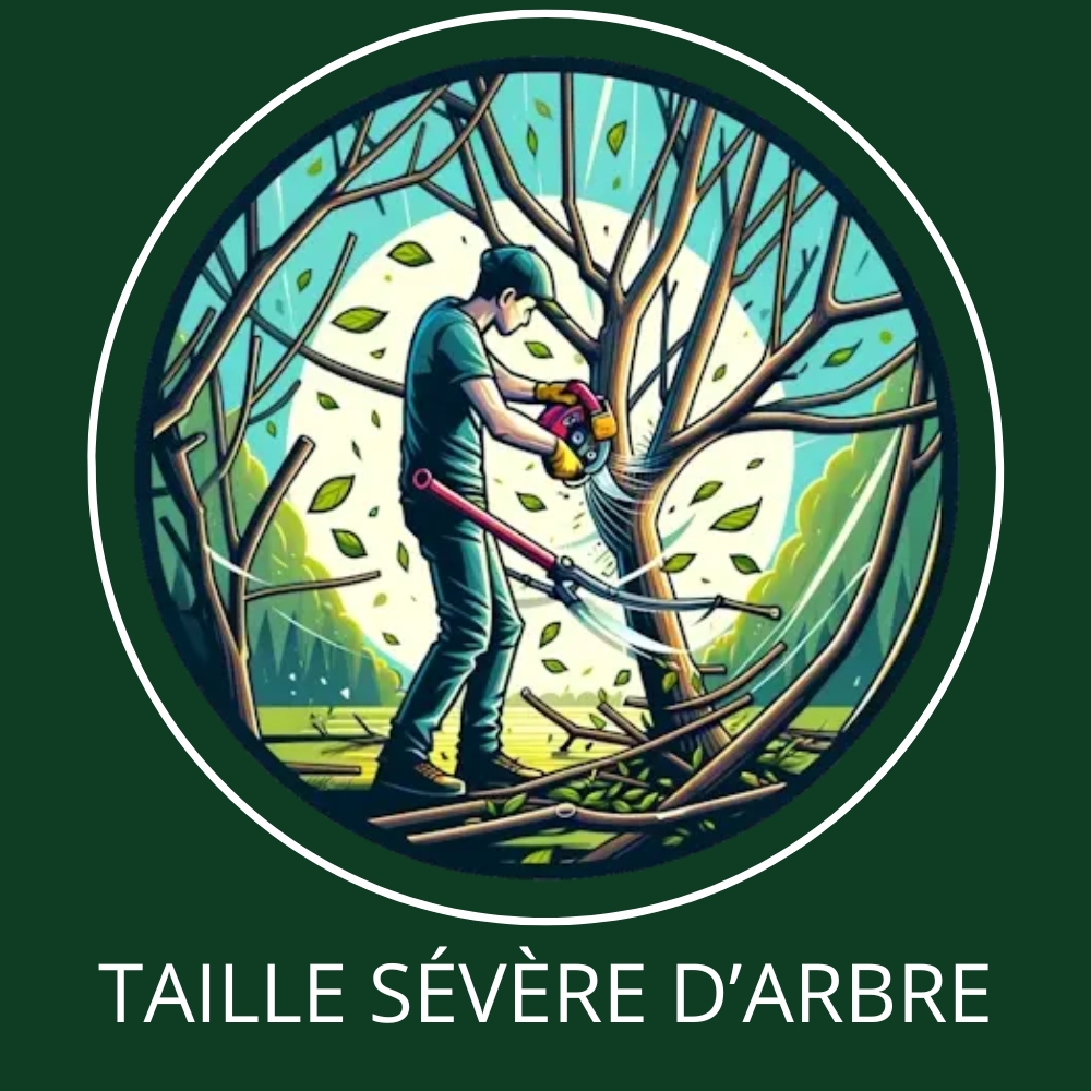 Exemple de taille sévère d'arbre